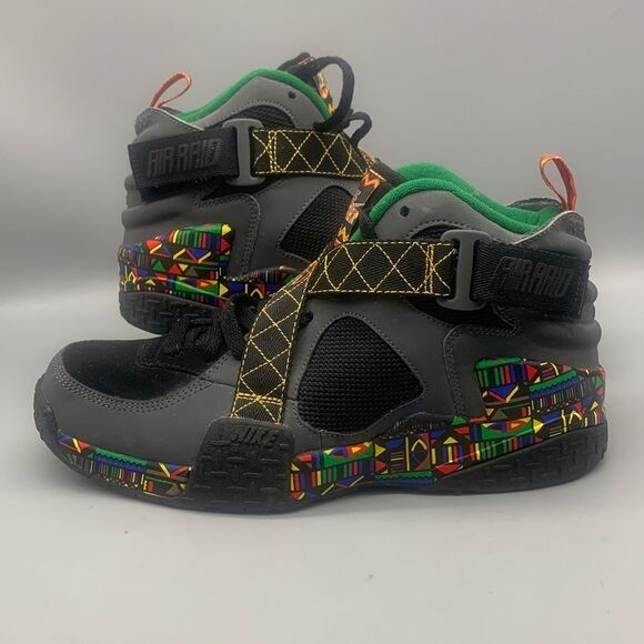 Nike Air Raid Peace"Bundle" Size 8.5 Dark Grey Black-Multicolor